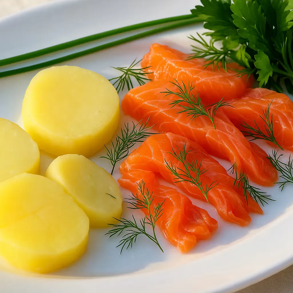 Salted Salmon w/boiled potato