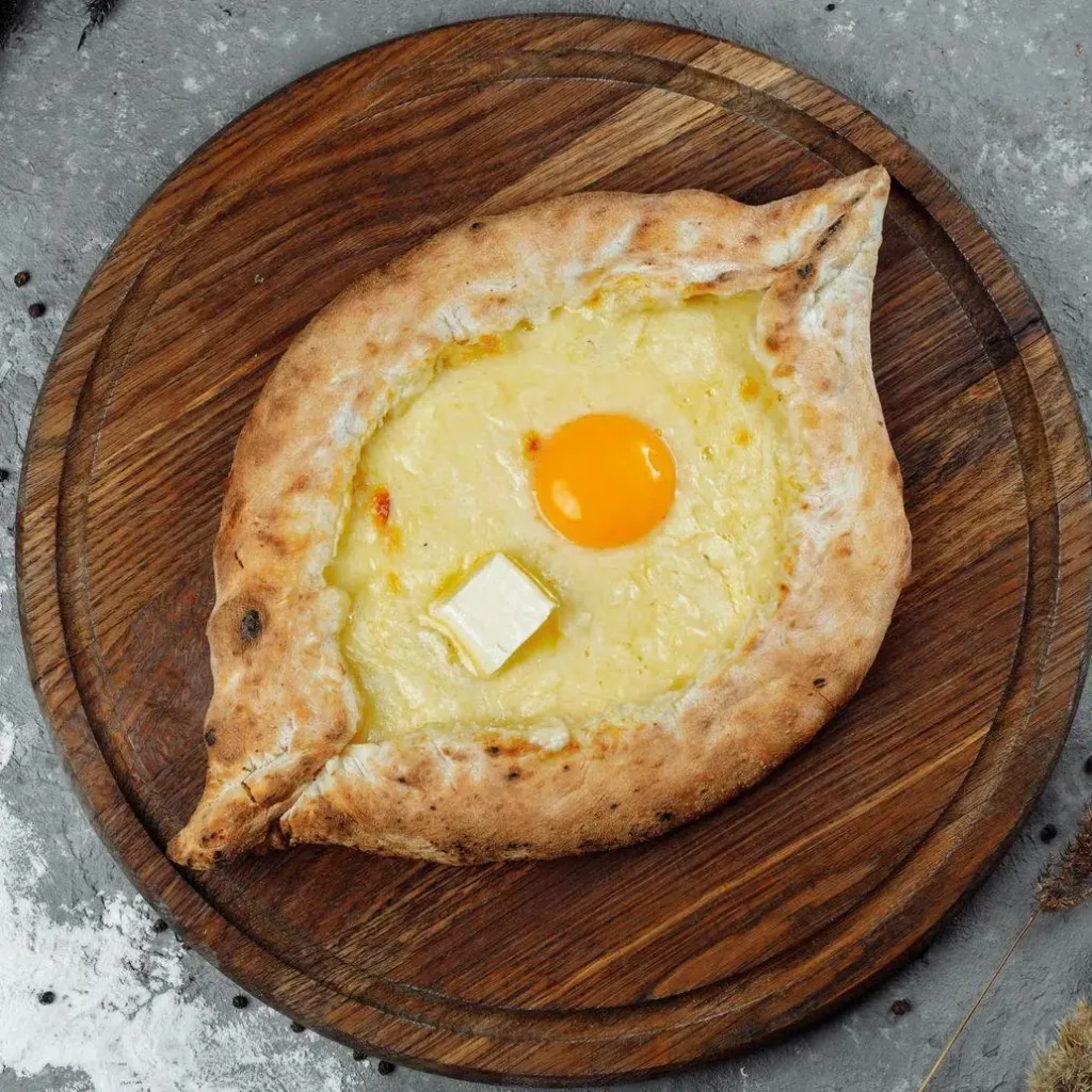 Adjarian khachapuri with egg